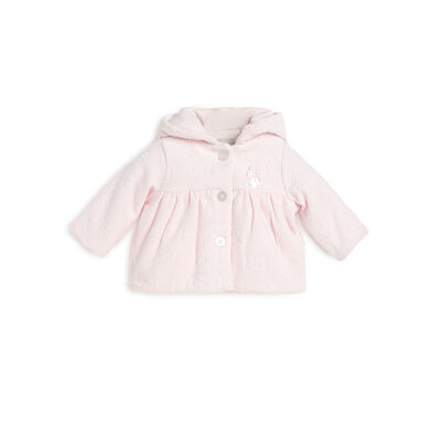 Girls Light Pink Solid Cardigan